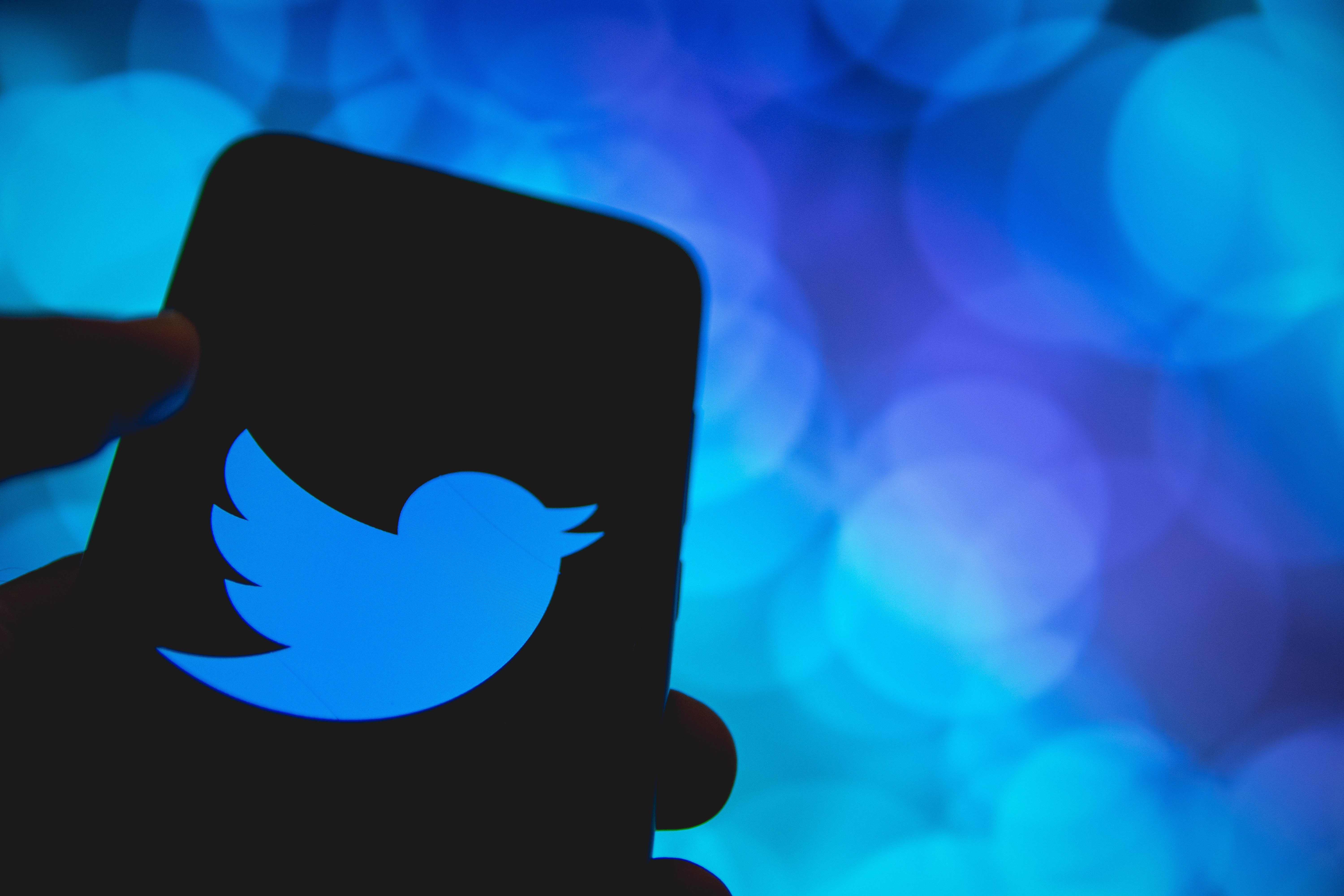 photo illustration Twitter logo is displayed on a smartphone screen