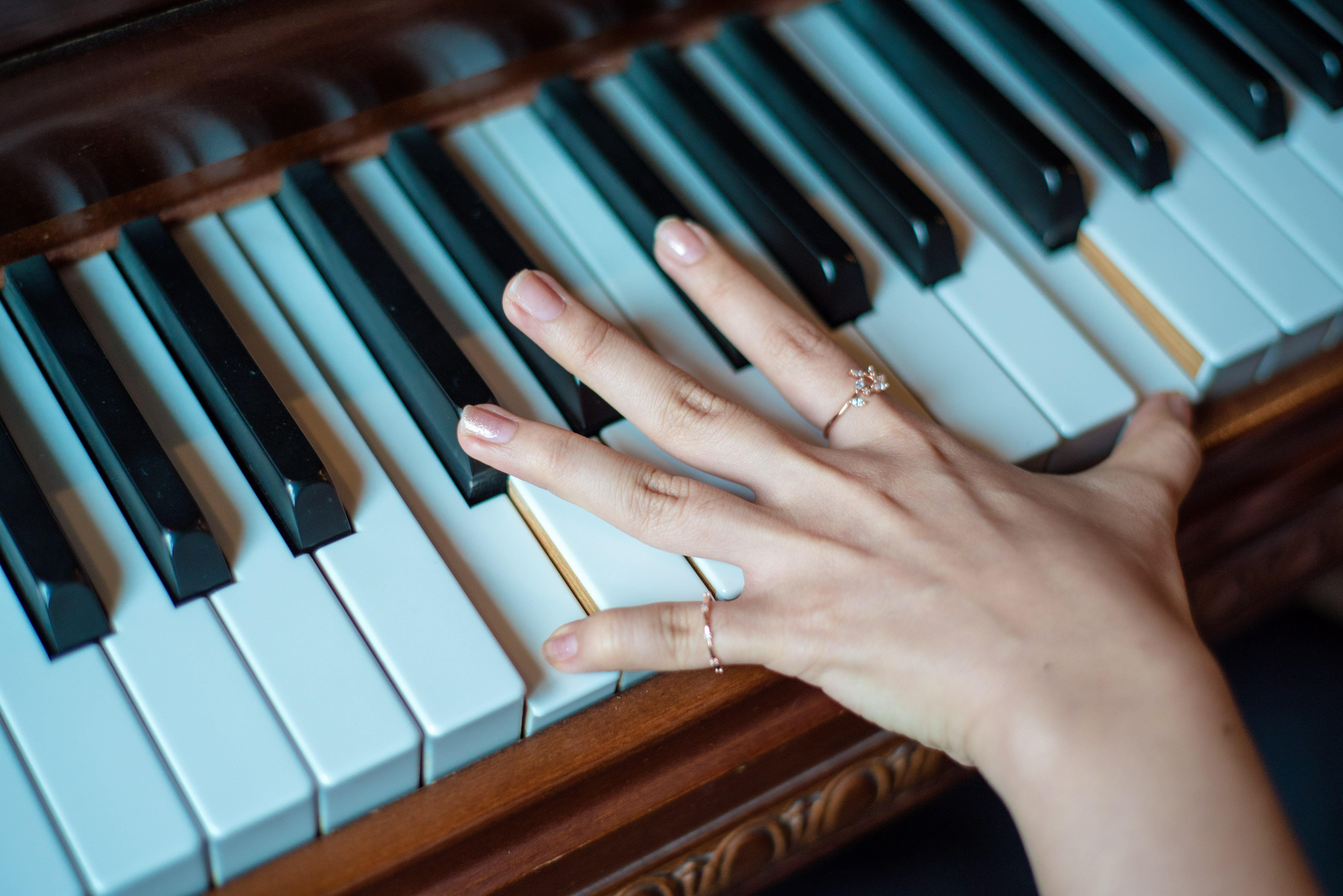 Fingers on piano