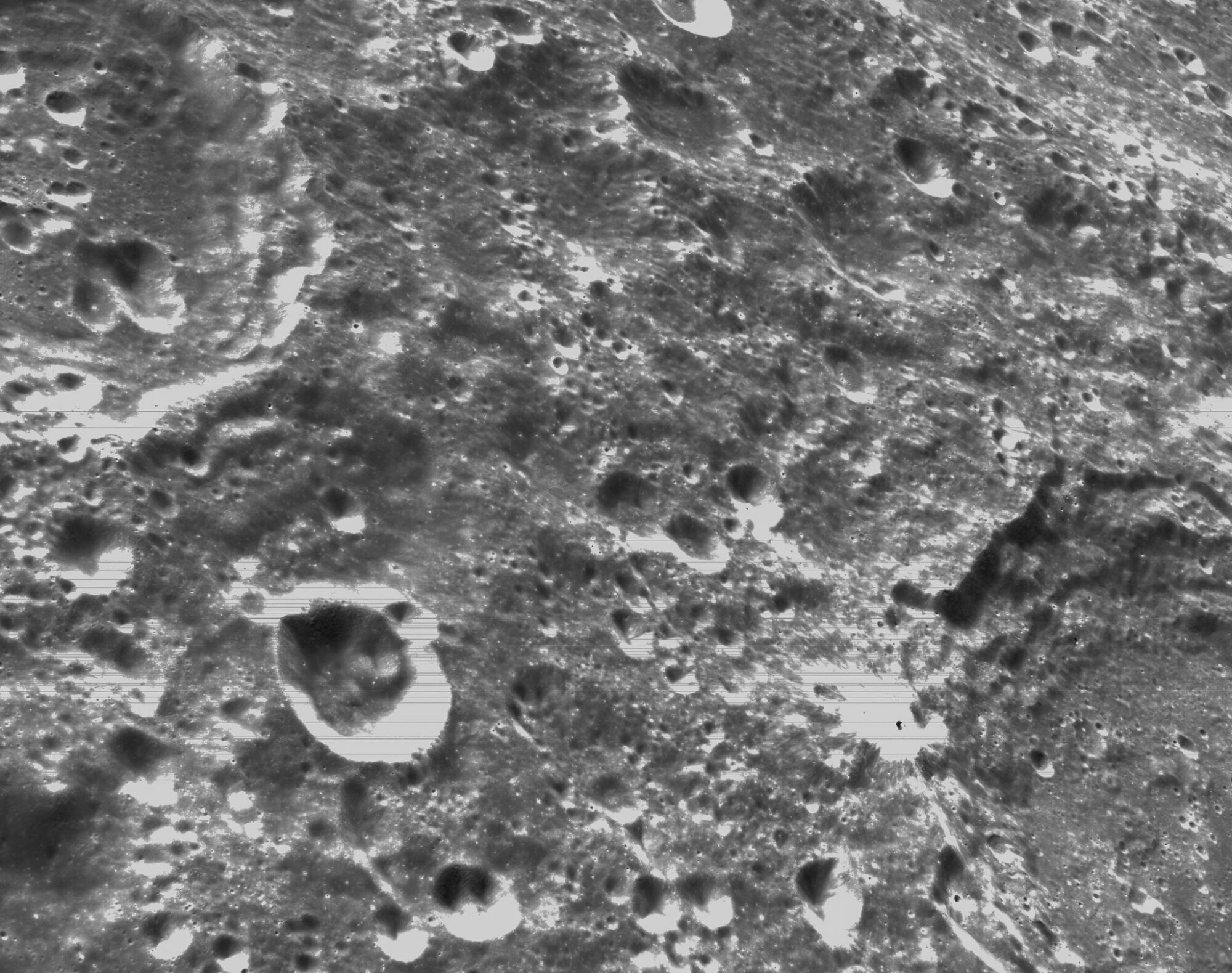 the moon's cratered surface