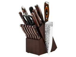 15-piece Chef Knife Set on a white background.