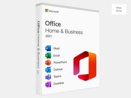 Microsoft Office Home and Business for Mac 2021 and the Premium Microsoft Office Training Bundle graphic.
