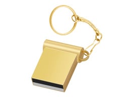 Slim Profile Flash Drive 64GB (Gold) on a white background.