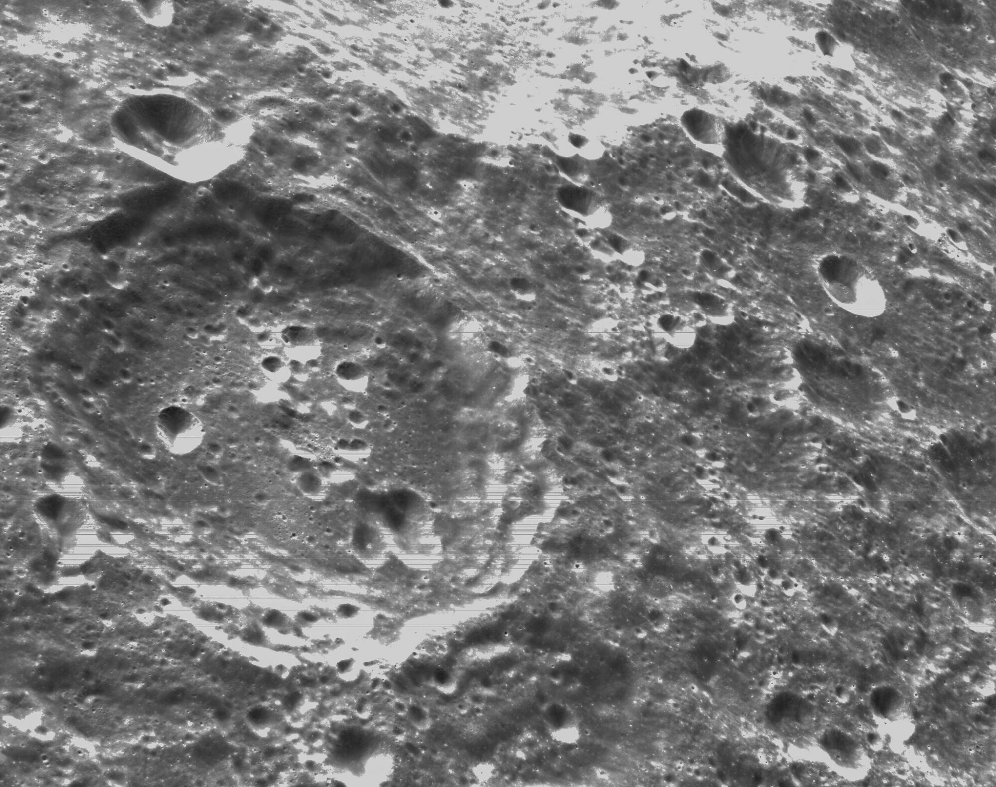 the moon's cratered surface