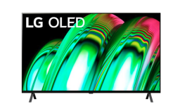 LG 48-inch A2 series oled smart tv with abstract visuals