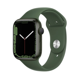 An Army green Apple Watch on a white background.