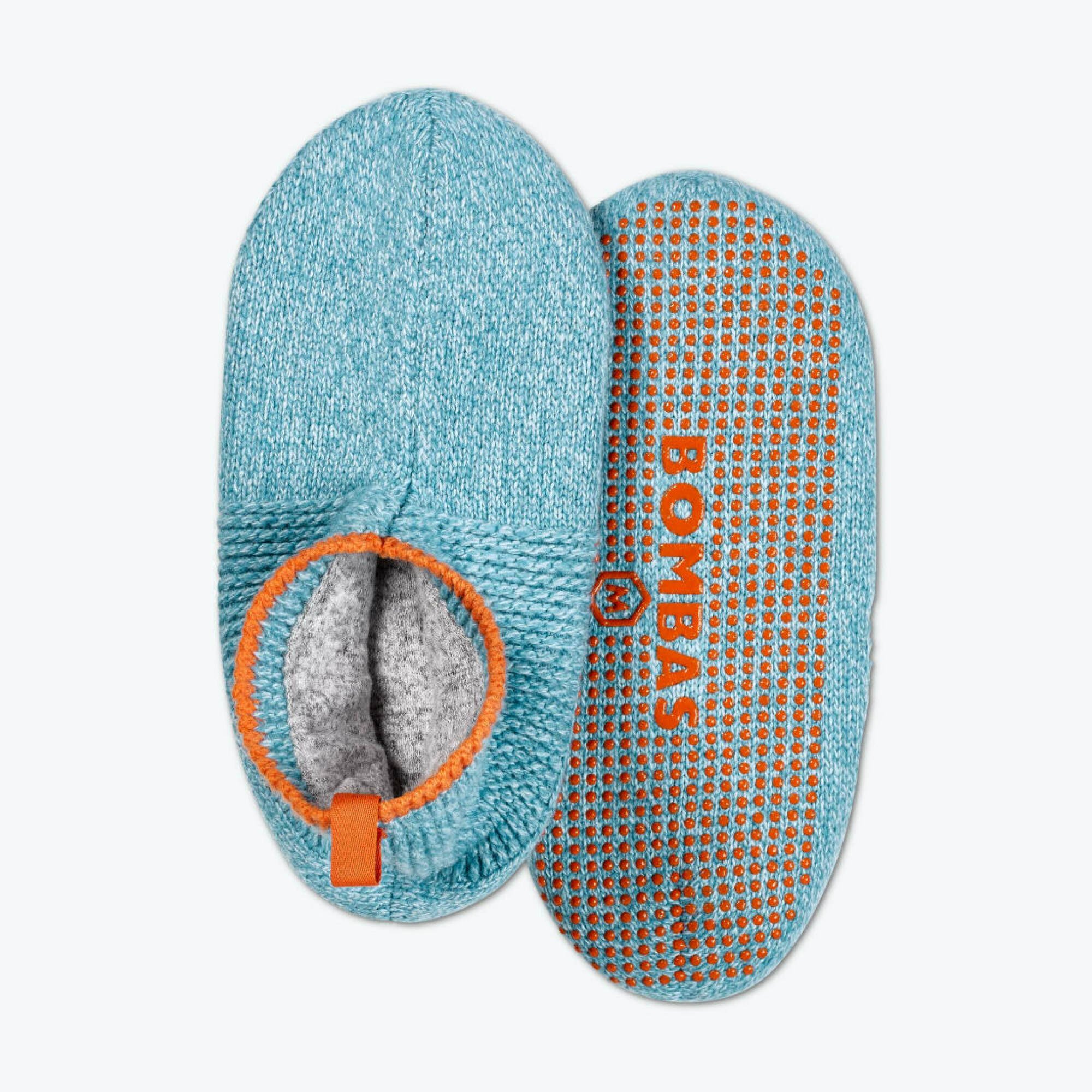 Bombas blue and orange slippers with grip sole