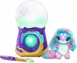 Magic Mixies blue crystal ball, paint brush, and plush pet