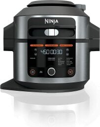 black and silver pressure cooker