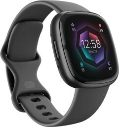 Black fitbit fitness tracker with screen