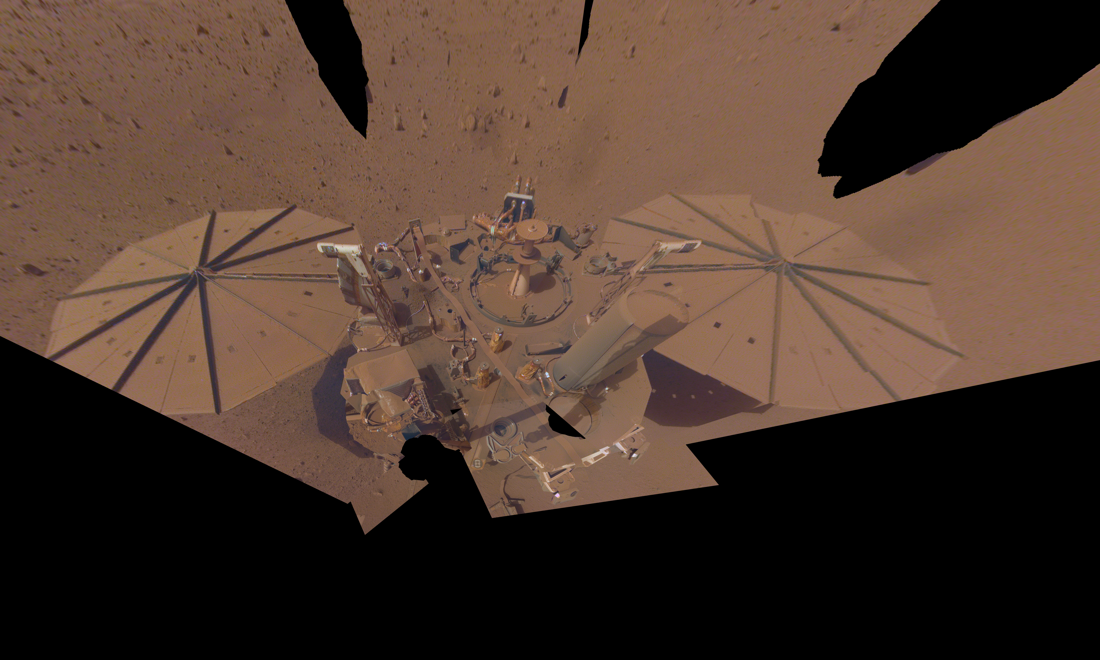 The final selfie taken by NASA's InSight Mars lander on April 24, 2022.