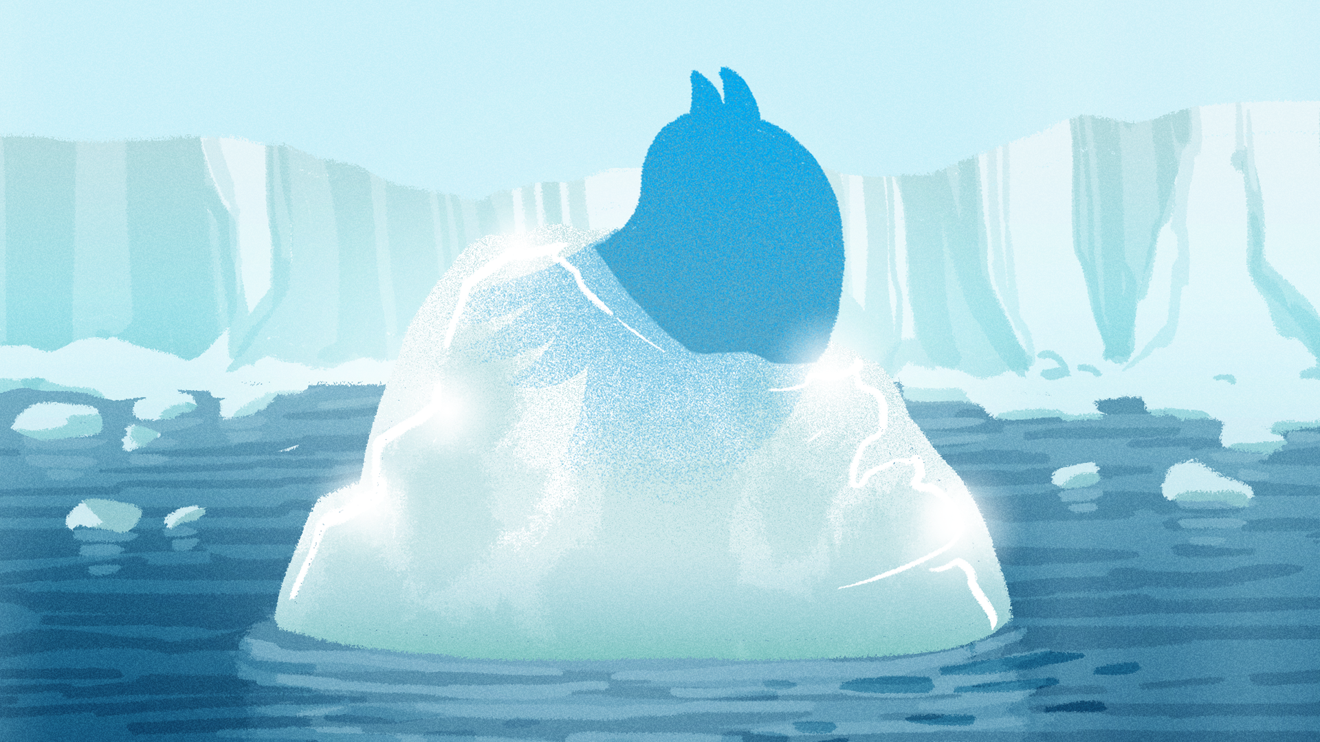 Twitter bird frozen