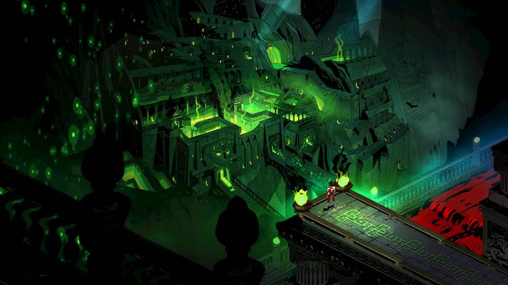 zagreus from 'hades' looks out over the underworld
