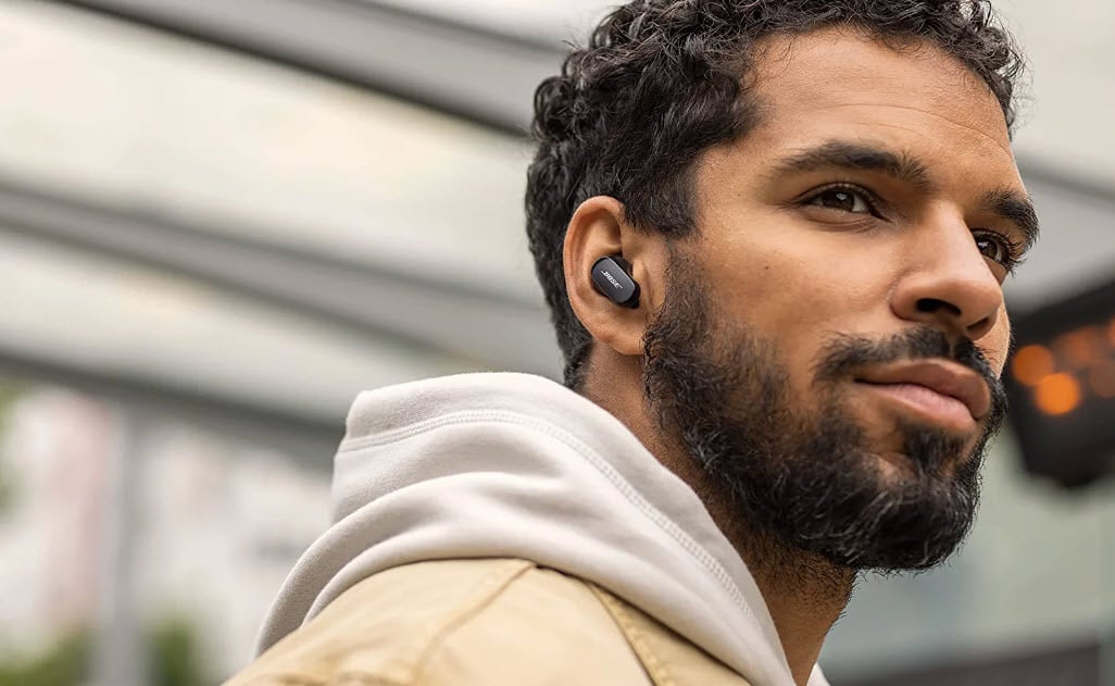 Man wearing Bose QuietComfort Earbuds II