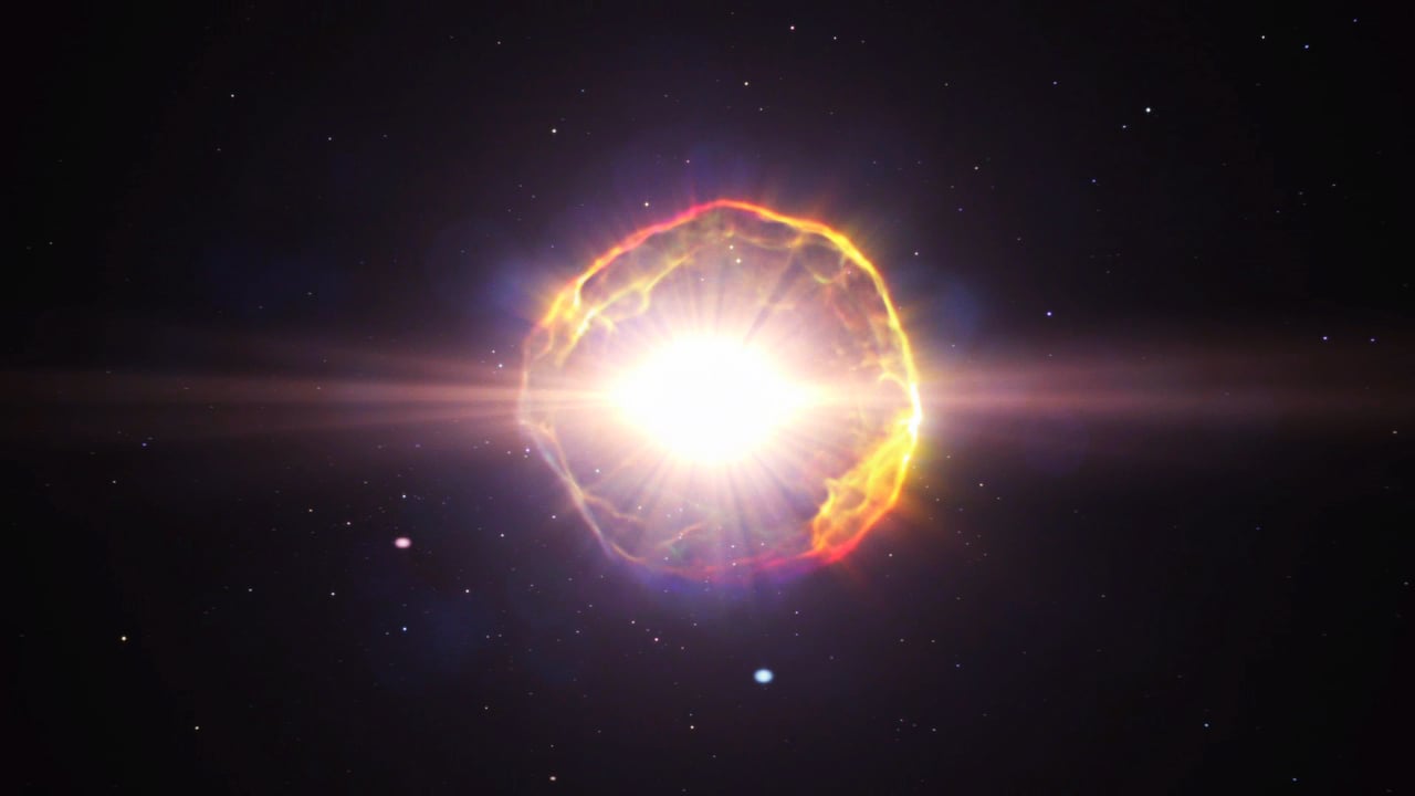 An artist's conception of a supernova explosion.