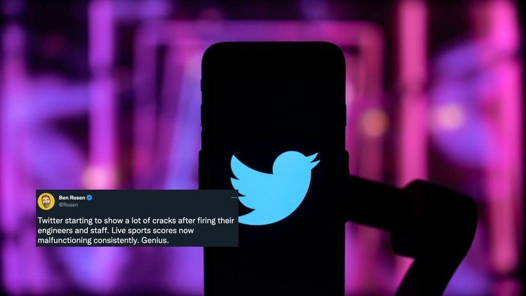 phone with twitter logo and screenshot of tweet about twitter sports tab