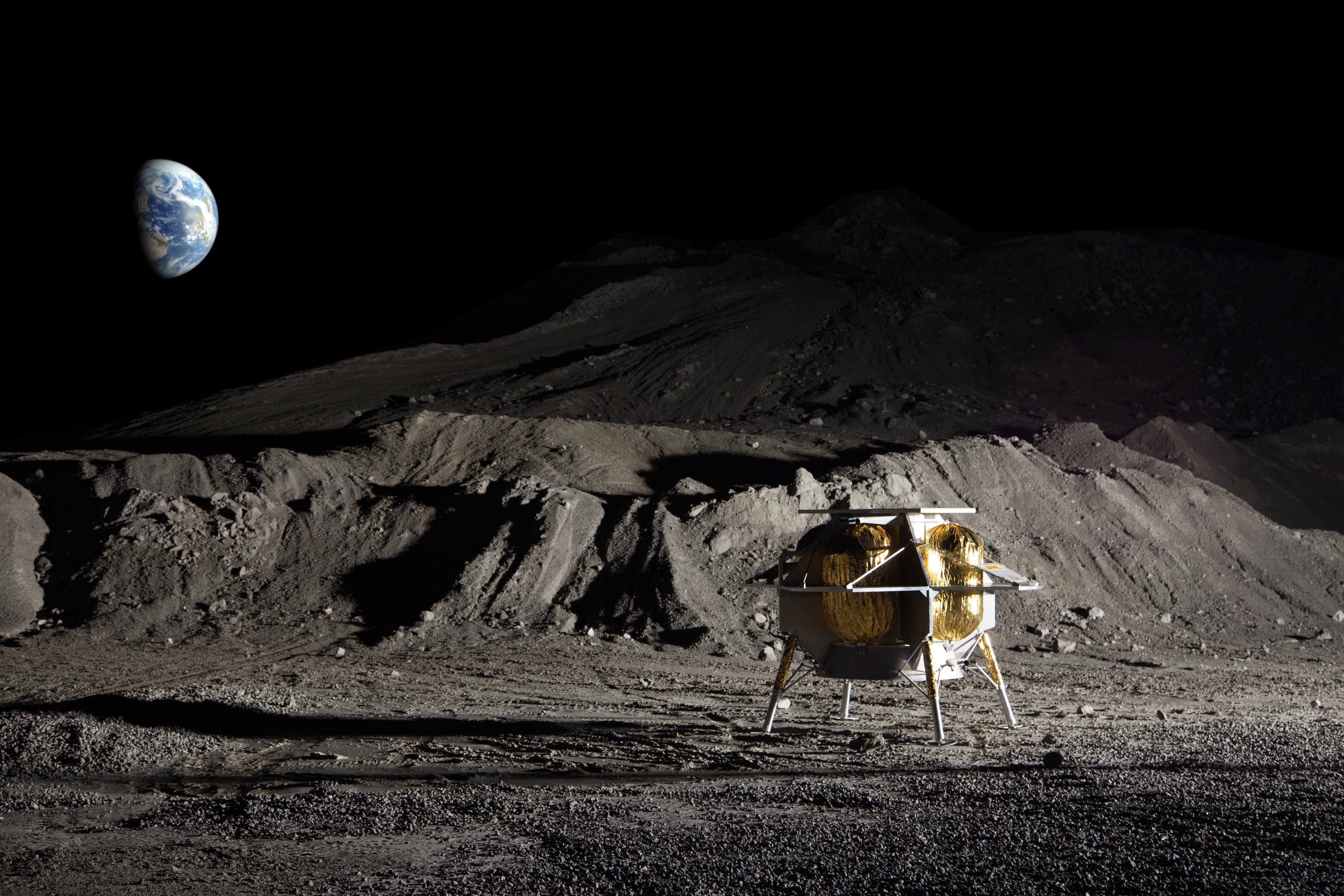 Peregrine-1 landing on the moon