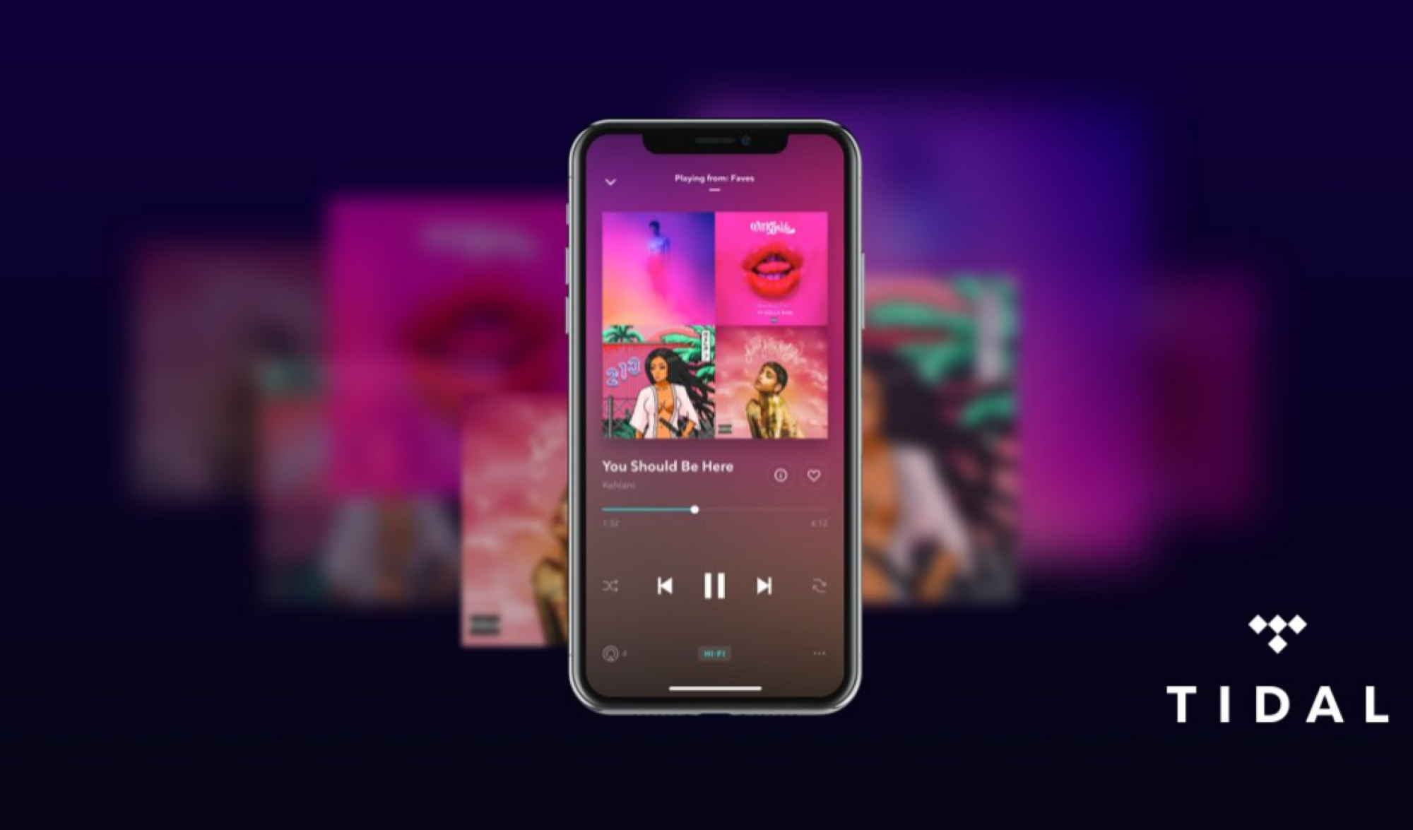screenshot of the tidal app