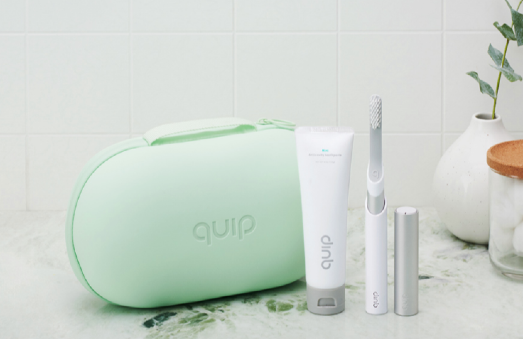 a quip toothbrush and toothpaste