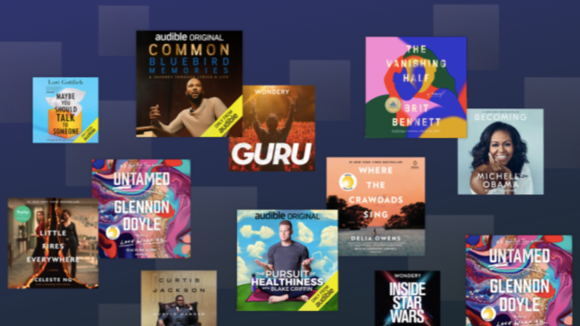 a collection of audiobook covers