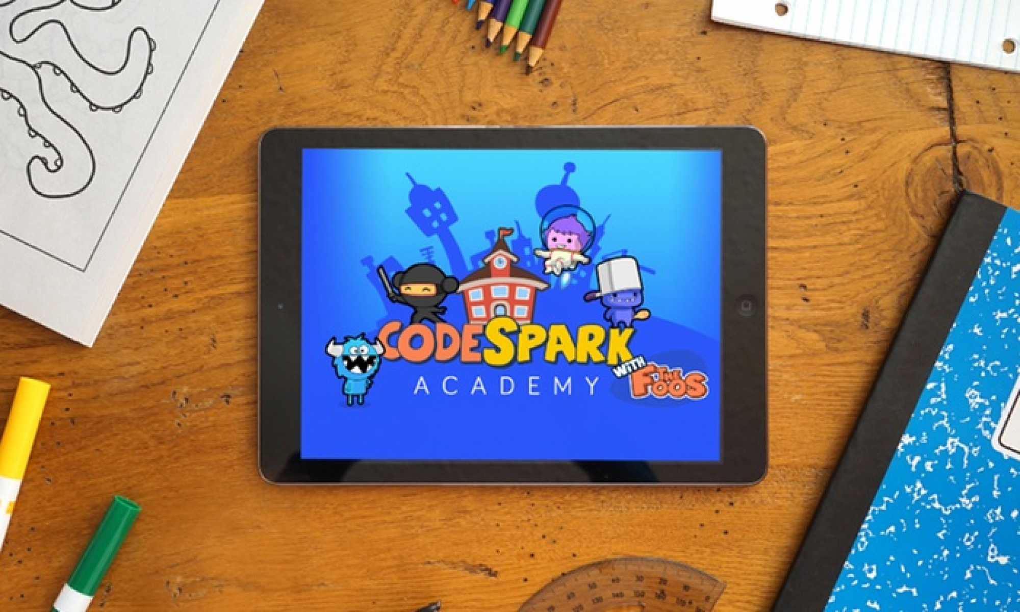 a tablet on a table