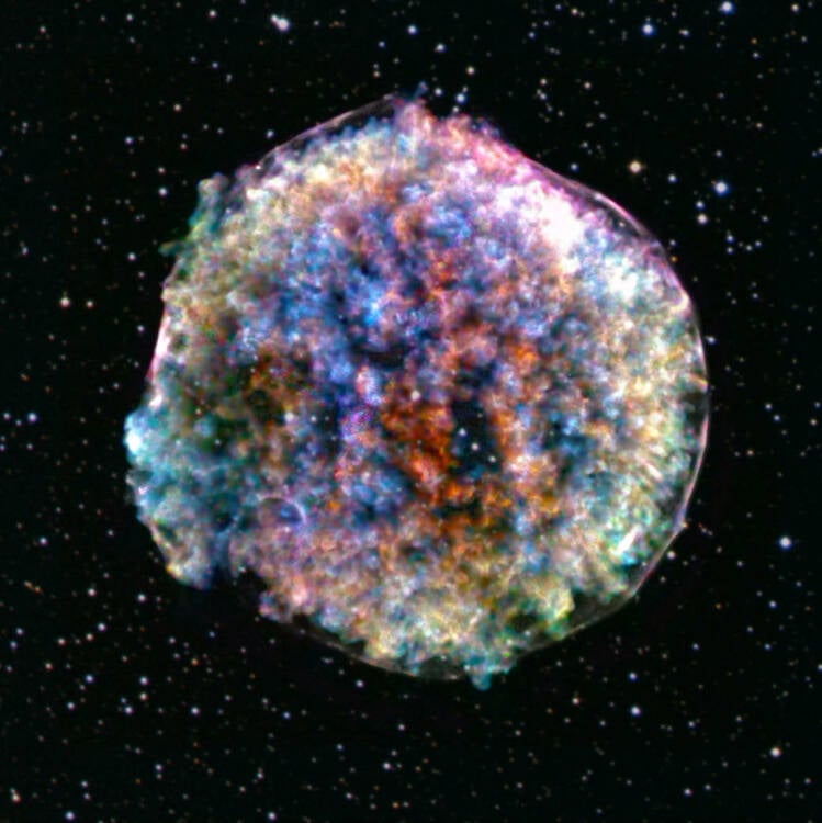 The exploded star Tycho, called the Tycho Supernova.