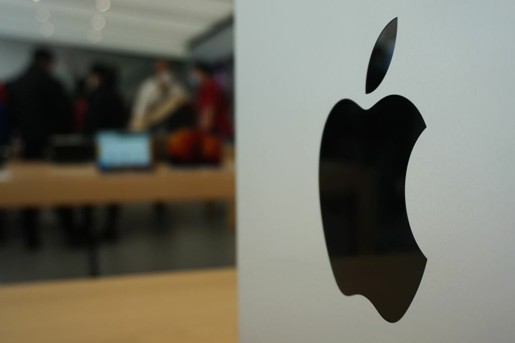 Apple logo in store