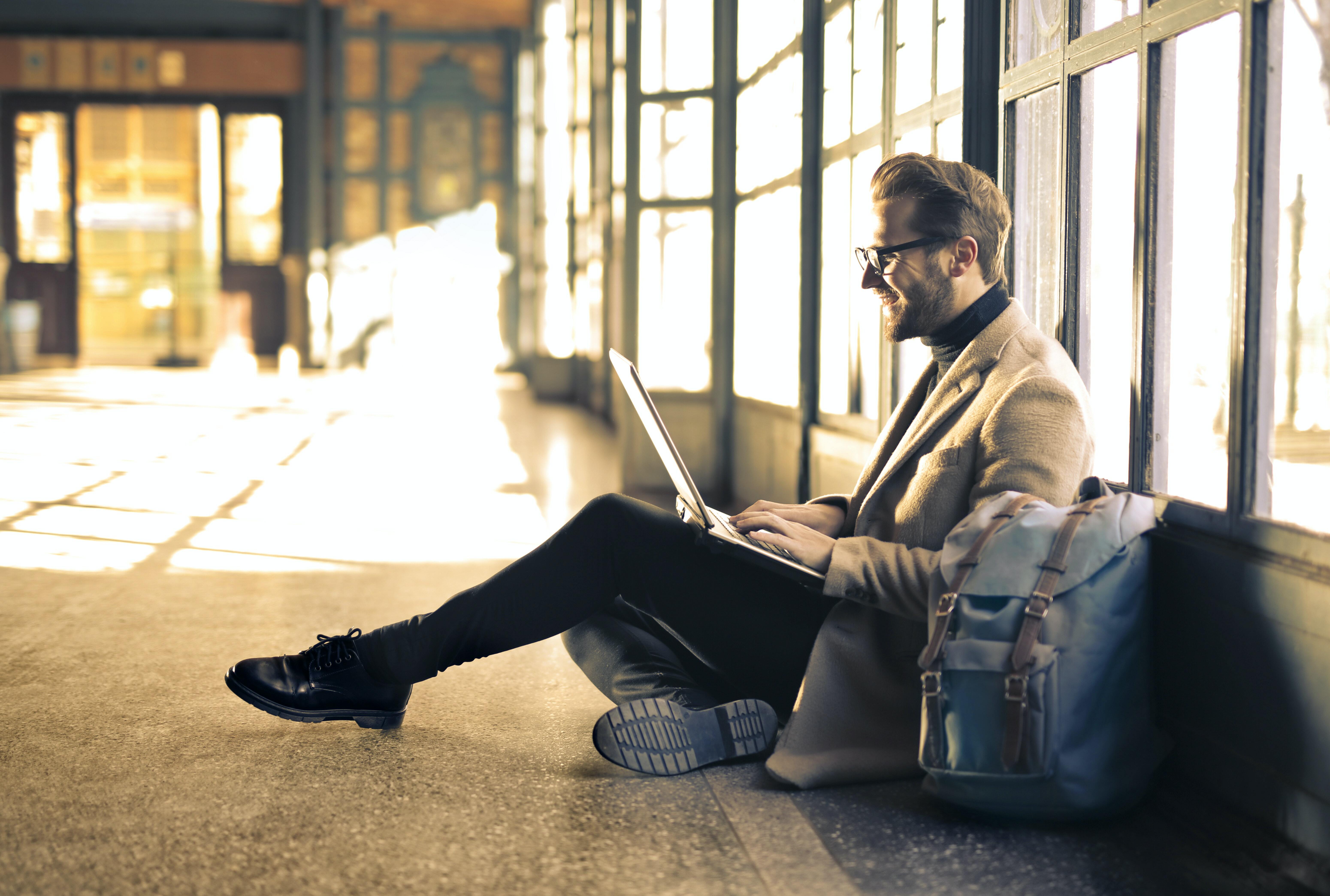 Man looking at laptop