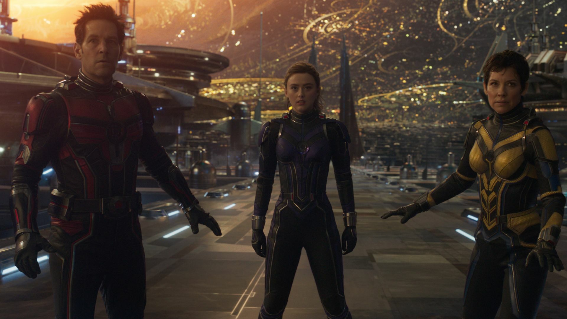 Ant-Man, his daughter, and The Wasp in the Quantum Realm. 