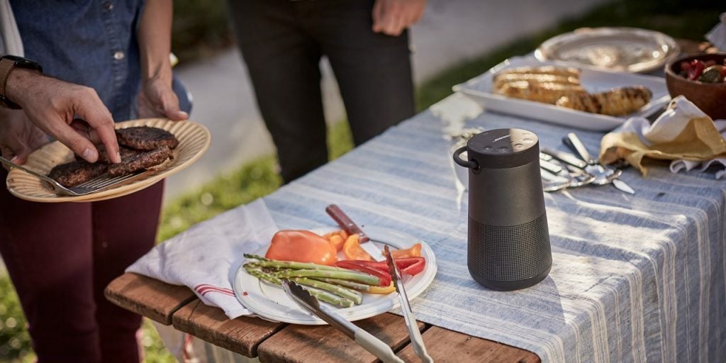bose soundlink on a party table.