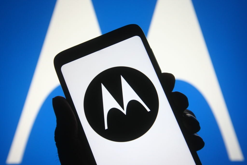 Motorola logo on a smartphone
