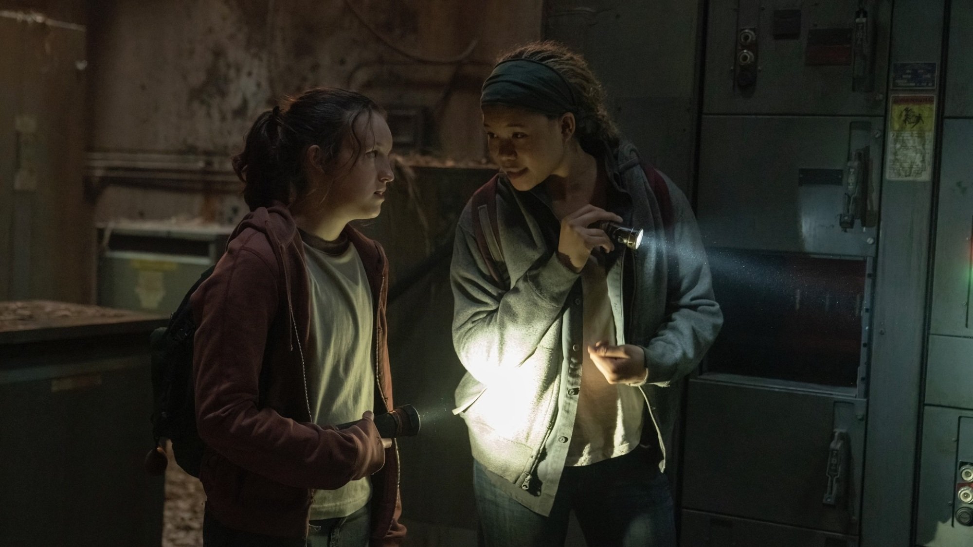 Two teenage girls explore an abandoned mall.