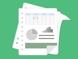 spreadsheet illustrations with green background