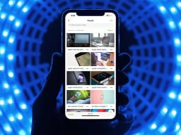 phone with blue lighting behind