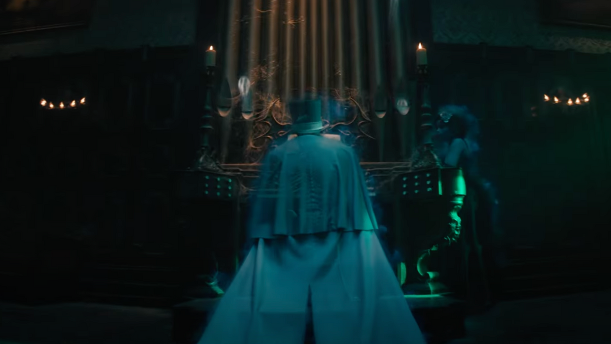 A ghost plays the organ. 