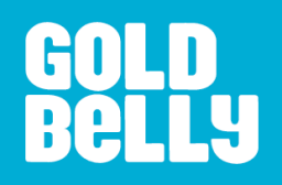 goldbelly logo against sky blue
