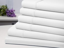 white sheets folded up in a stack