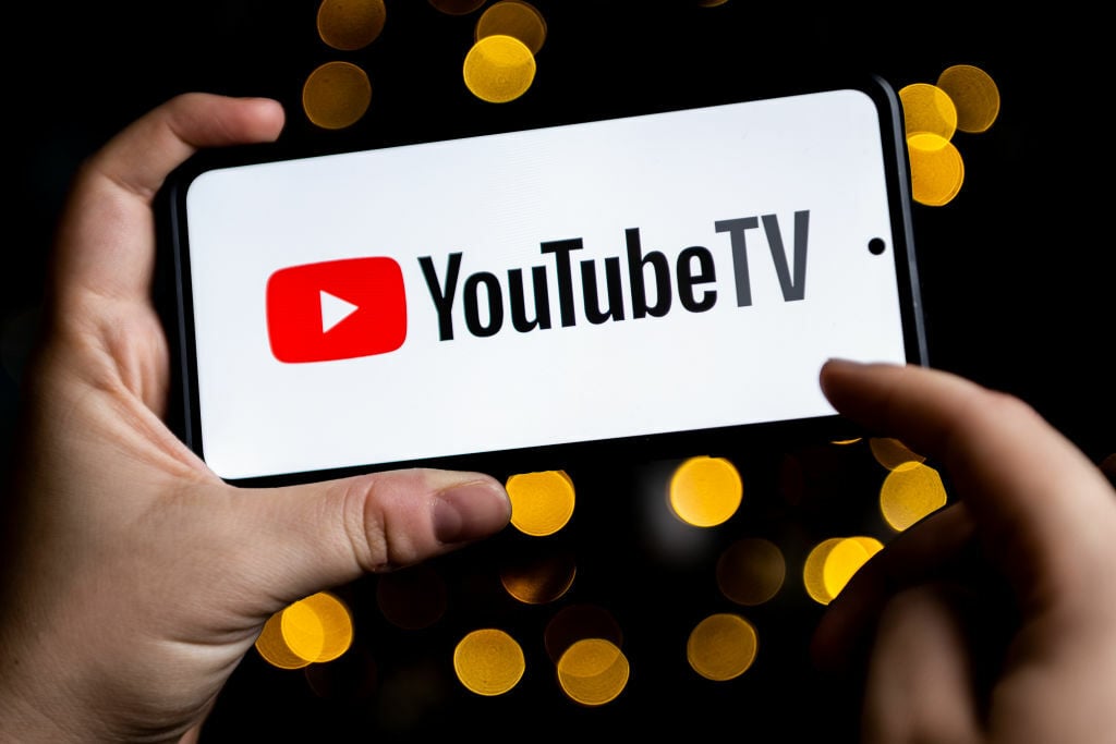 YouTube TV logo on phone screen