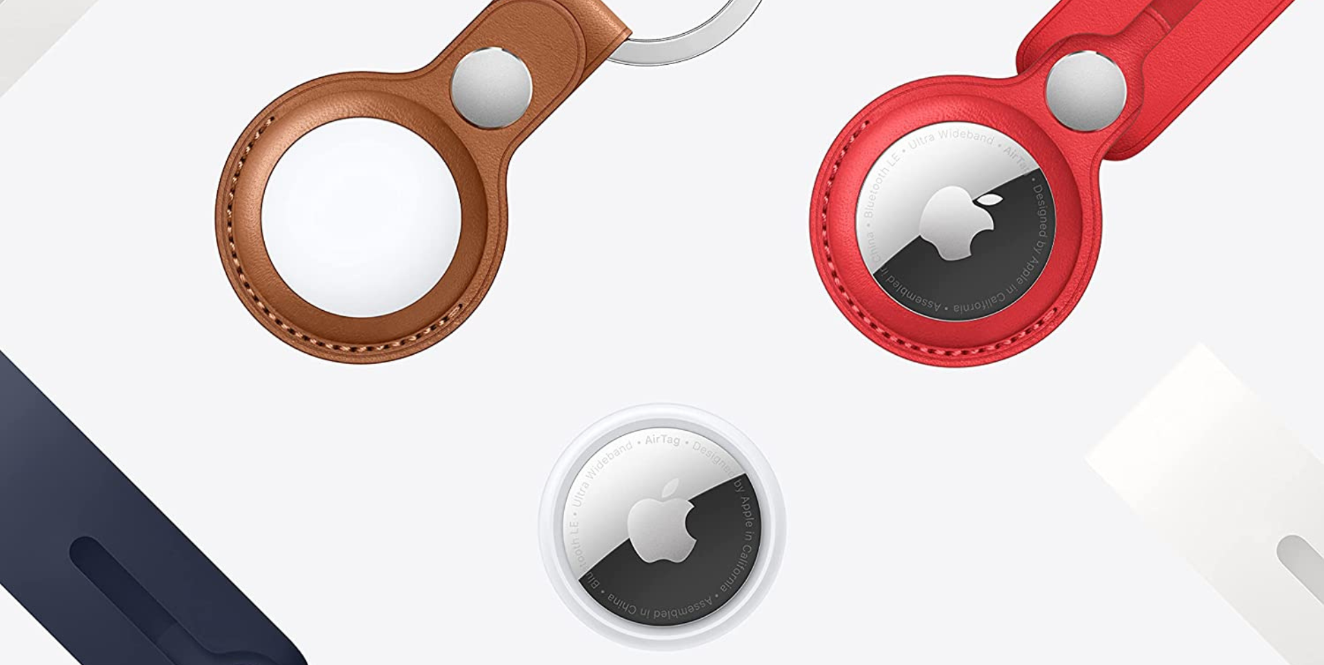 apple airtags against a white background 
