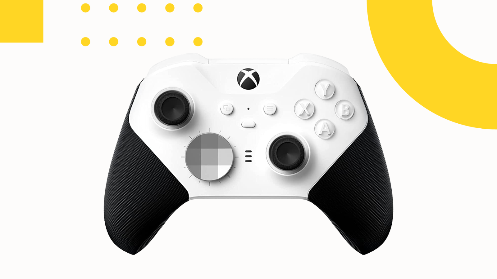 Xbox Elite wireless Controller Series 2 Core on white and yellow background
