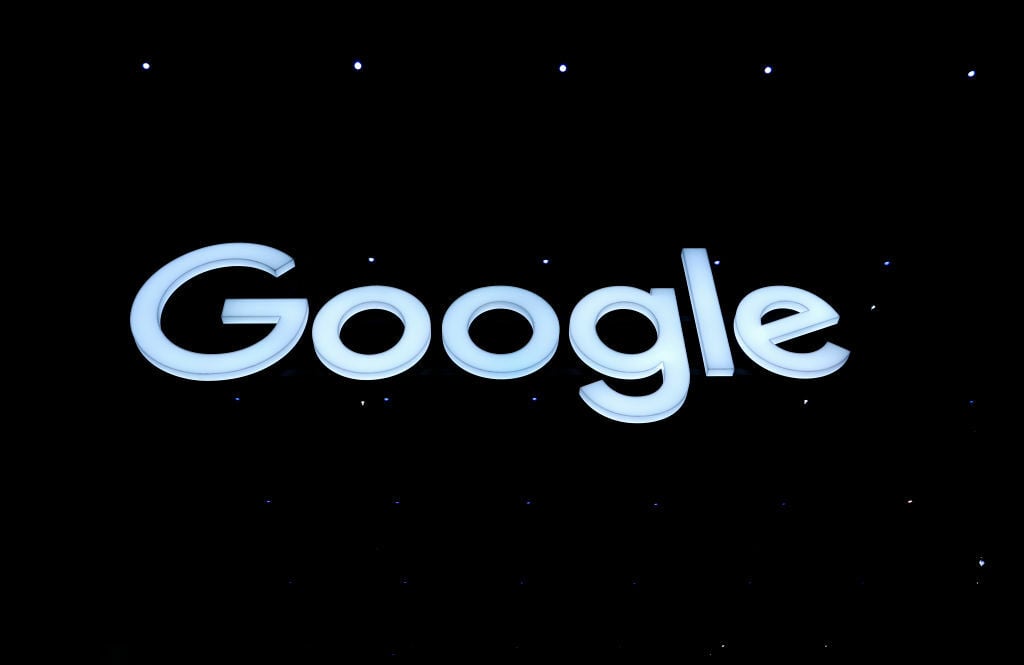 Google logo on dark background