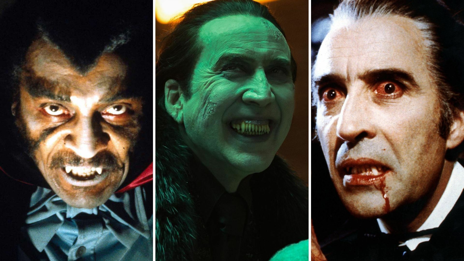 Three depictions of Dracula: William Marshall in