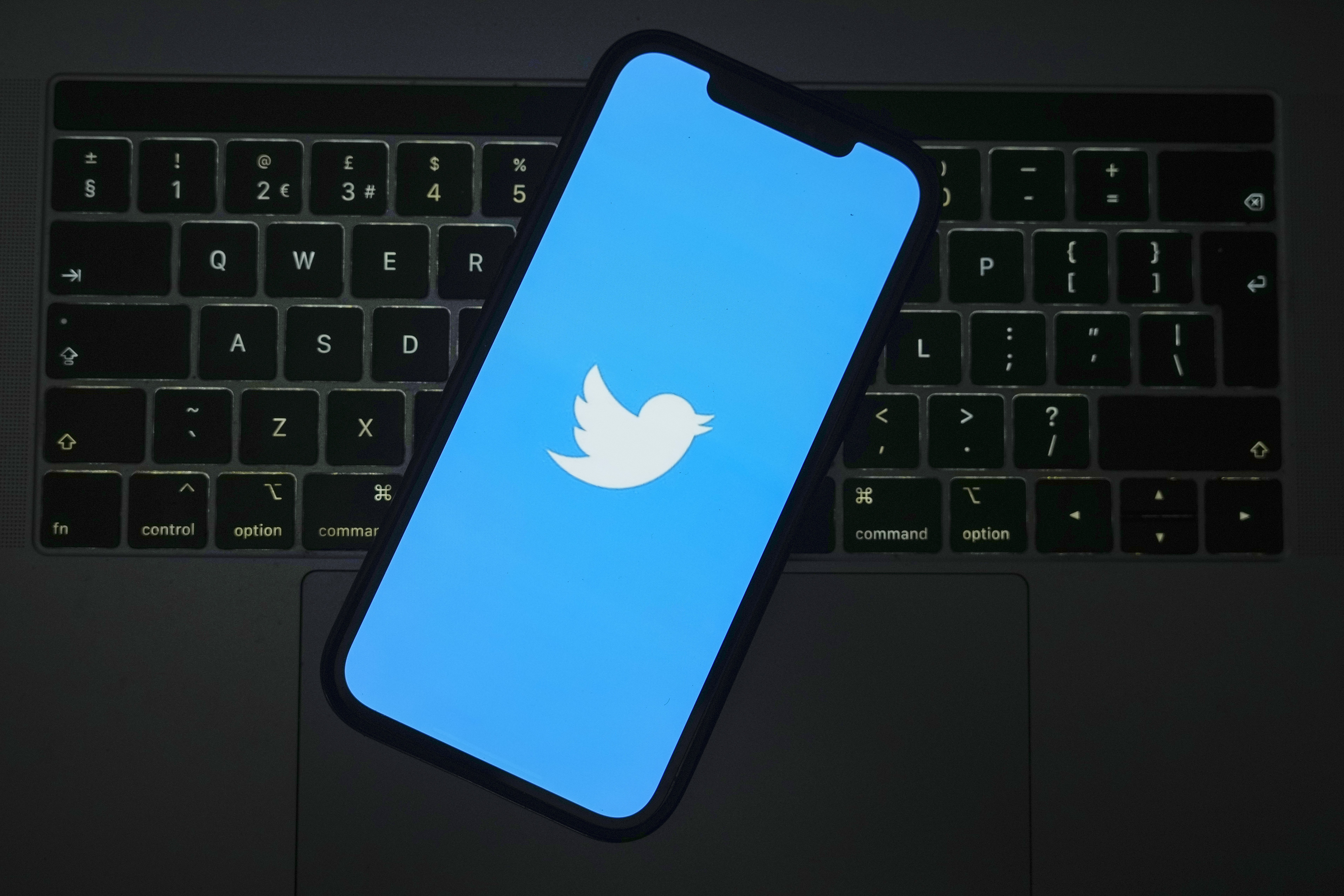Twitter logo on mobile device