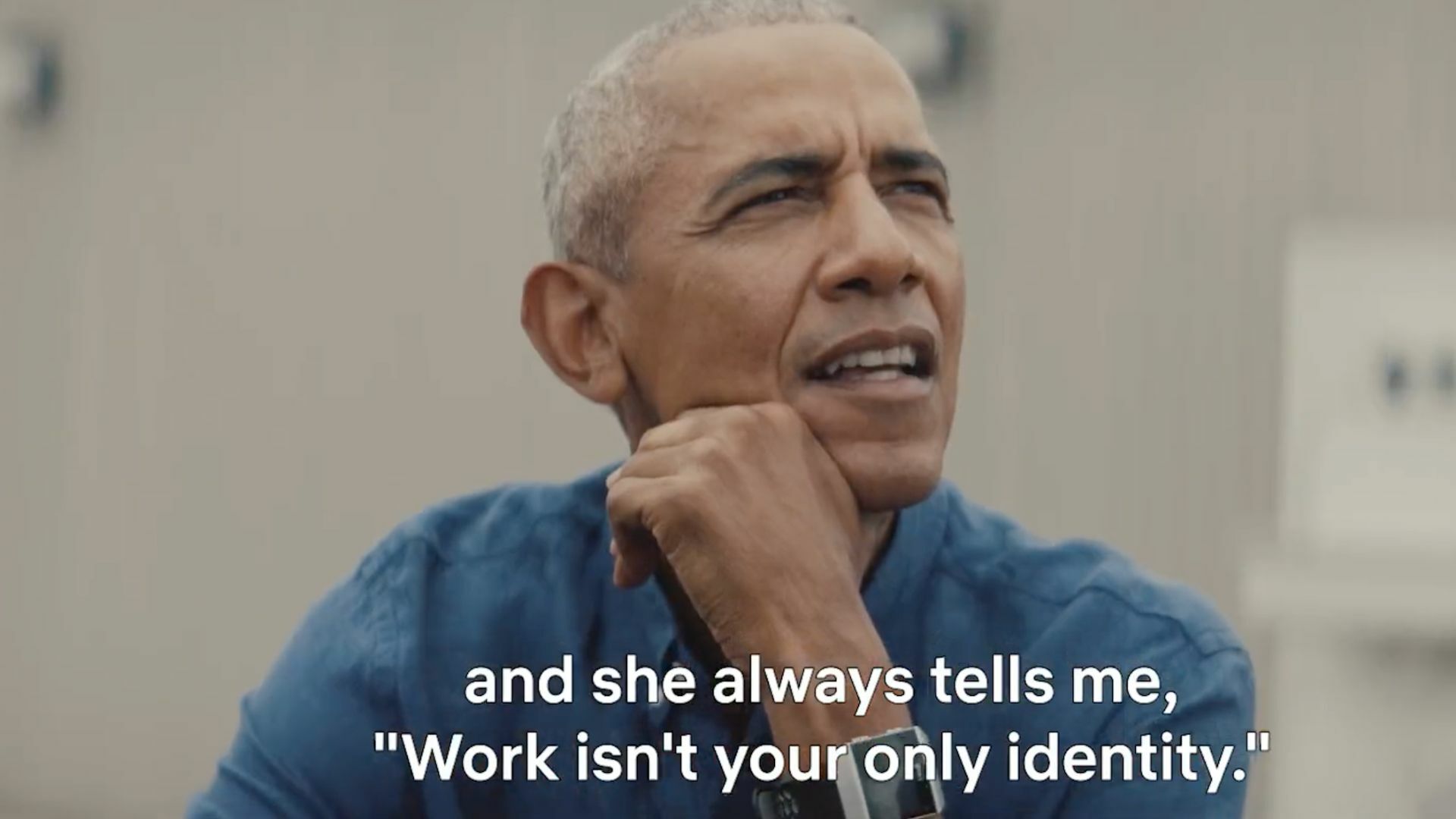 Obama in a still from the series.