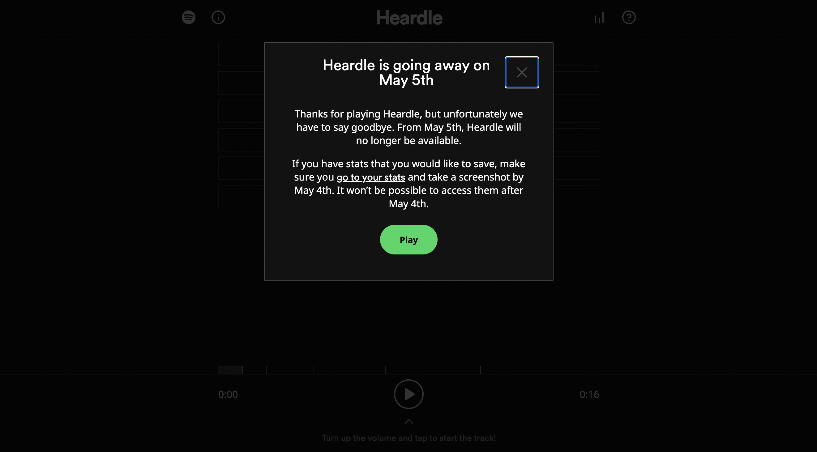 Heardle is shutting down