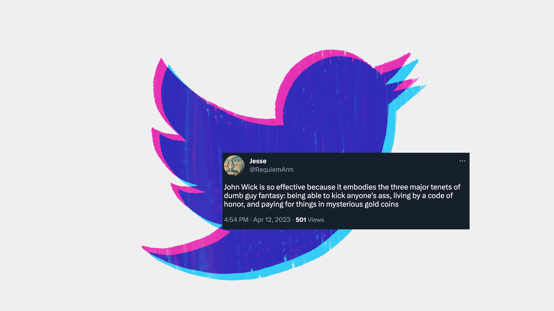 screenshot of tweet over twitter logo