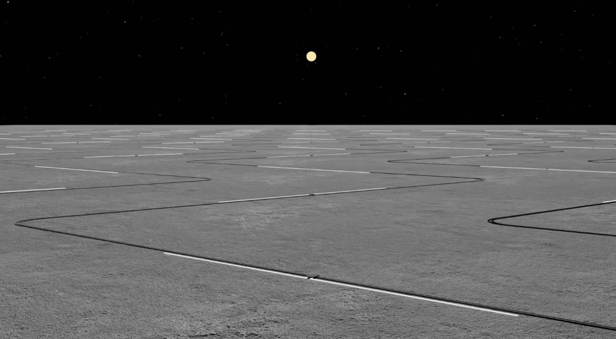 A conception of the FarView radio telescope on the moon's surface. 