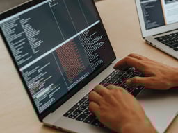 Hands on laptop
