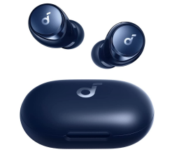navy blue earbuds