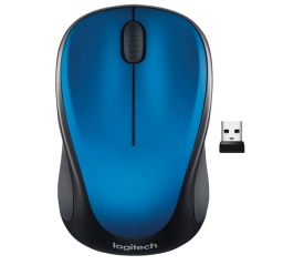 Blue wireless mouse and USB receiver
