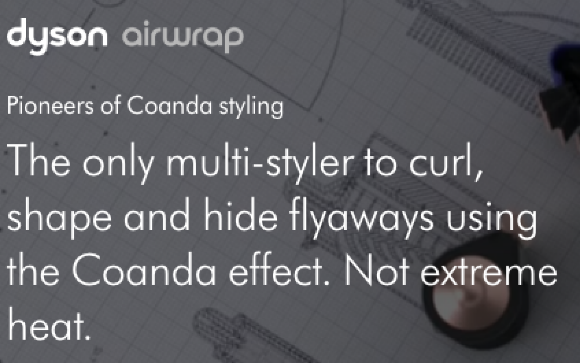 screenshot from dyson's website about how the airwrap is the only multi-styler tool that uses the coanda effect